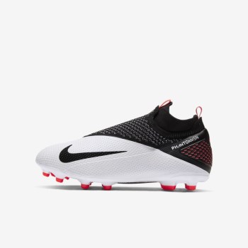 Nike Jr. Phantom Vision 2 Elite Dynamic Fit MG - Nagyobb Gyerek Focicipő - Fehér/Piros/Fekete